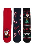 Socks 3 Pack Christmas Red Lindex