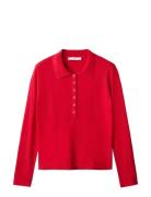 Long-Sleeved Polo-Neck Sweater Red Mango