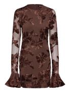 Flower Mesh Mini Dress Brown ROTATE Birger Christensen