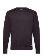 Merino Wool Fast Dyed Crew Neck Logo Knit Black C.P. Company
