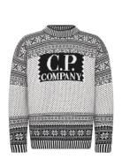 Wool Jacquared Logo Knit White C.P. Company