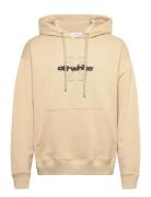 Frontal Arrow Skate Hoodie Beige Off-White