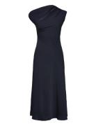 A-Line Dress With Asymmetrical Neckline Navy Mango