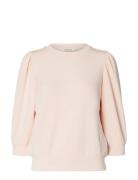 Slftenny 3/4 Sweat Top Noos Pink Selected