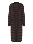 Objmilu Ls Lo Long Knit Cardigan Noos Brown Object