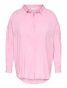 Carzazima L/S Loose Shirt Wvn Noos Pink ONLY Carmakoma