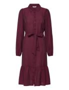 Midi Shirt Dress Burgundy Bubbleroom