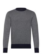 Pima Ctn Cash Herringb Crew Navy Tommy Hilfiger