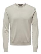 Onswyler Life Reg 14 Ls Crew Knit Noos Beige ONLY & SONS