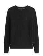 Pima Ctn Cash Structure Crew Black Tommy Hilfiger