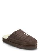 Reade Suede-Trim Quilted Scuff Slipper Brown Polo Ralph Lauren