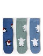Sock 3 P Polar Bears Blue Lindex