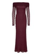 Adoni Off Shoulder Maxi Dress Burgundy Bardot