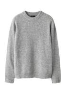 Nlmkleave Ls O-Neck Knit Noos Grey LMTD