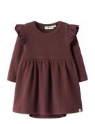 Nbfthora Hun Ls Body Dress Lil Burgundy Lil'Atelier