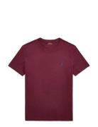 Custom Slim Fit Jersey Crewneck T-Shirt Burgundy Polo Ralph Lauren