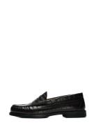 Slmbilly Leather Penny Loafer Black Selected