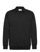 Sweat V-Neck Polo L/S Black Lindbergh