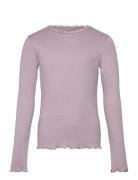 T-Shirt Ls Rib Purple Huttelihut