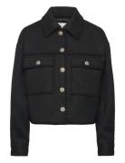 Rwnelly Boucle Wool Blend Ls Oversi Black Rosemunde