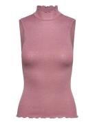 Rwbliss Silk Sl Top Pink Rosemunde