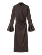 Fitted Dress With Bell Sleeves Brown Mango