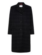 Alison Coat Hidden Check Black Naja Lauf