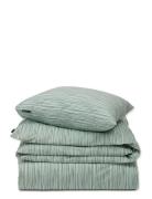 Green/White Striped Cotton Poplin Bed Set Green Lexington Home