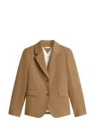 Timeless Wool Reg Strt Sb Blazer Beige Tommy Hilfiger
