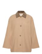 Cotton Short Mac Coat Beige Calvin Klein