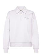 Ls French Terry Graphic Qz Sweat Purple Calvin Klein Jeans