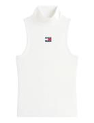 Tjw Slim Sh Badge Rib Tank White Tommy Jeans