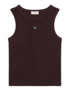 Woven Label 2X2 Baby Rib Tank Brown Calvin Klein Jeans