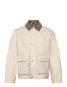 Field Jacket With Corduroy Collar Cream Lindbergh