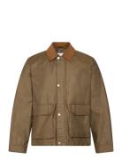 Field Jacket With Corduroy Collar Brown Lindbergh