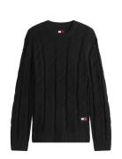 Tjm Reg Chunky Cable Knt Swt Ext Black Tommy Jeans