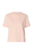 Slfessential Ss Boxy Tee Noos Pink Selected