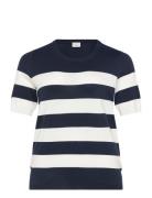 Kclizzy Striped Pullover Navy Kaffe Curve
