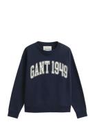 Graphic C-Neck Sweat Navy GANT