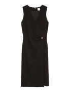Stretch Crepe Sl Hardware Dress Black Calvin Klein