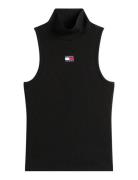 Tjw Slim Sh Badge Rib Tank Black Tommy Jeans