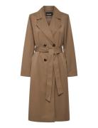 Pcscarlett Ls Trenchcoat Noos Bc Brown Pieces
