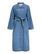 Objtrinna L/S Denim Trenchcoat Noos Blue Object