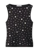 Boat-Neck Top With Rhinest S Black Mango