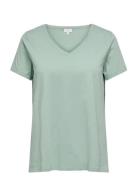 Carbonnie Life S/S V A-Shape Tee Noos Green ONLY Carmakoma
