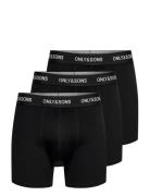 Onsbasic Solid Boxer 3Pack Noos Black ONLY & SONS