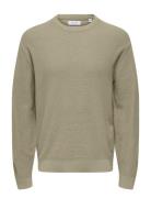 Onstony Rlx 12 Ls Waffle Crew Knit Noos Green ONLY & SONS