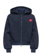 Kogevisa L/S Zip Hood Ovs Swt Navy Kids Only