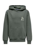 Osjceres Tuktuk Rlx Print Hood Swt Khaki ONLY & SONS