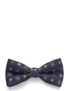 Flower Pattern Bow Tie Navy Lindbergh Black